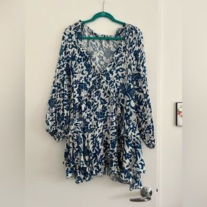 Long sleeve flowy floral dress